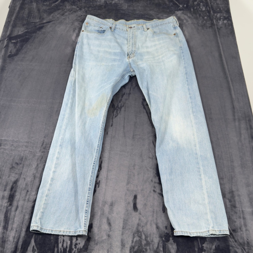 Levi's 505 Regular Fit Jeans Mens 38x32 Light Wash Straight Leg Denim 00505-1373